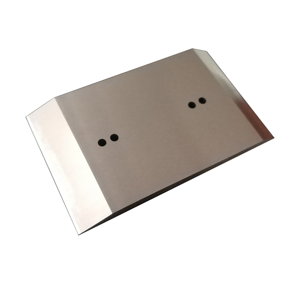 A silver-colored dual edge plane iron designed for the HP-12 Bench Plane, showing the bevelled edges and mounting holes.