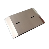A silver-colored dual edge plane iron designed for the HP-12 Bench Plane, showing the bevelled edges and mounting holes.