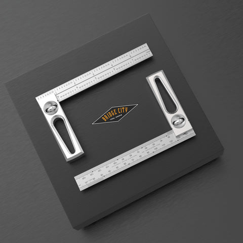 Two DS-6v2 Double Square tool show on a black box with Bridge City Logo