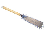 A JS-6 Crosscut Saw with a silver blade and a beige rattan wrapped handle.