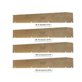 A set of four saw blades with different teeth per inch (tpi) markings, indicating various blade specifications