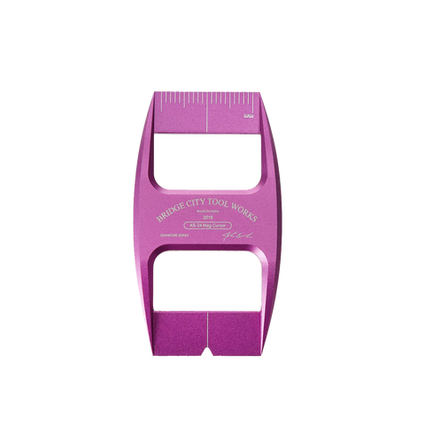 purple magnetic cursor, designed for use with an adjustable square for making quick positioning marks on workpieces.