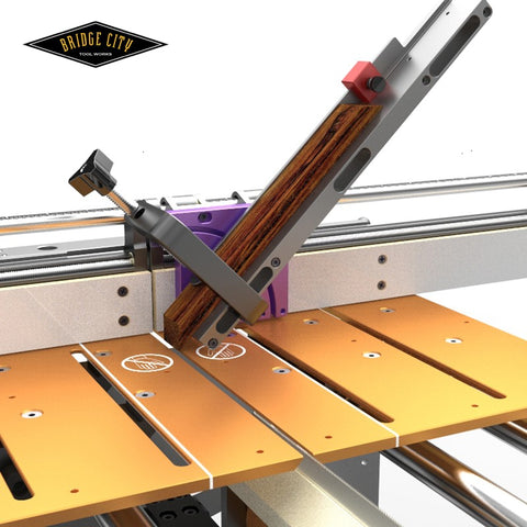 A  tenon miter jig,  use with a precision fence on a table saw.